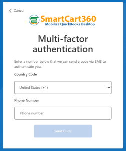 multi-factor SmartCart360 First Time User Setup